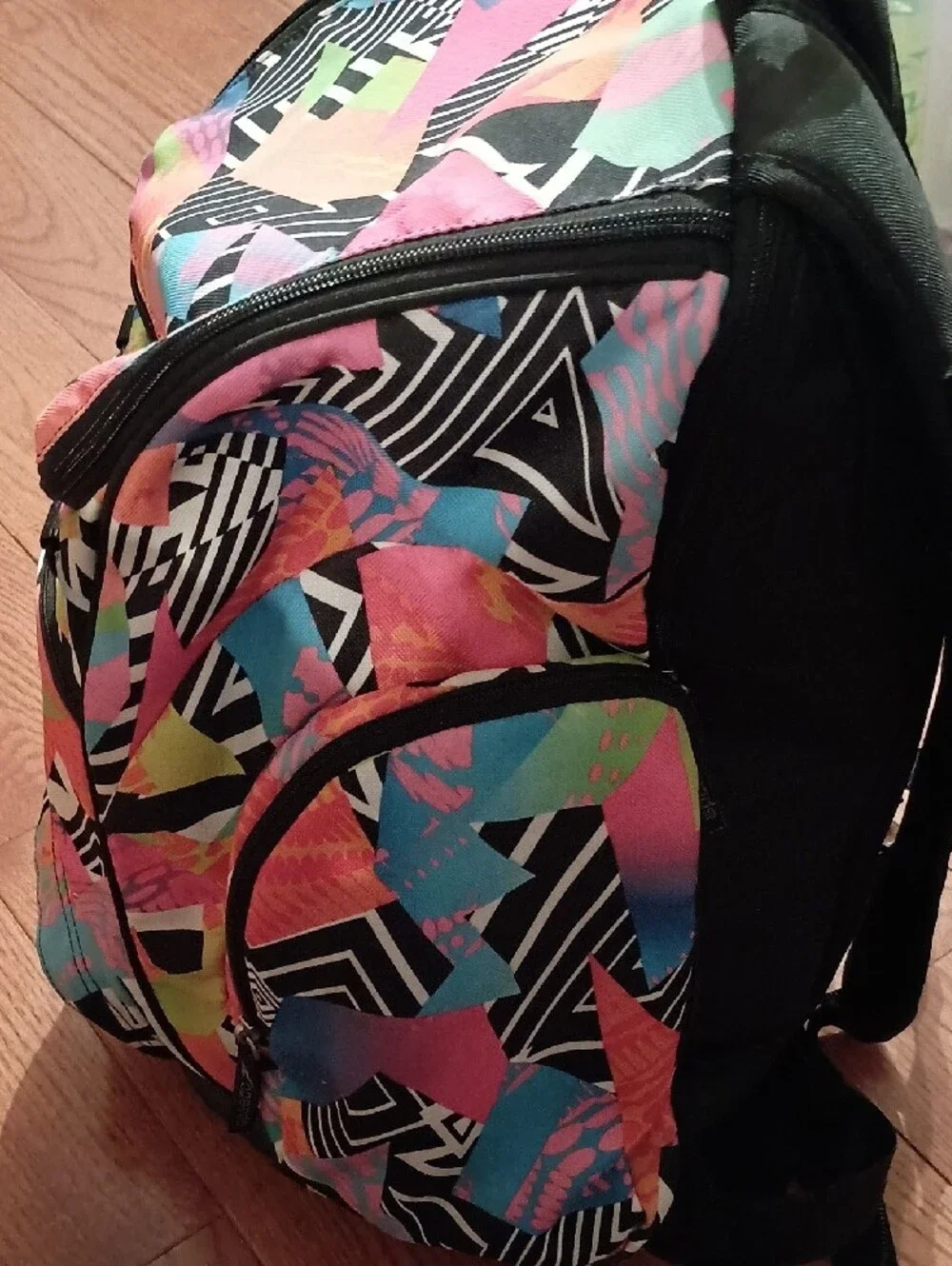 Speedo Multicolor Geometric Pink Teal Yellow Backpack